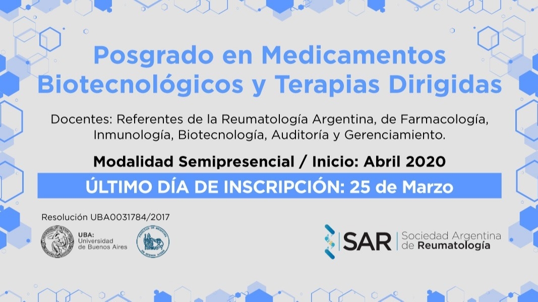 Posgrado en Medicamentos biotecnológicos y terapias dirigidas.