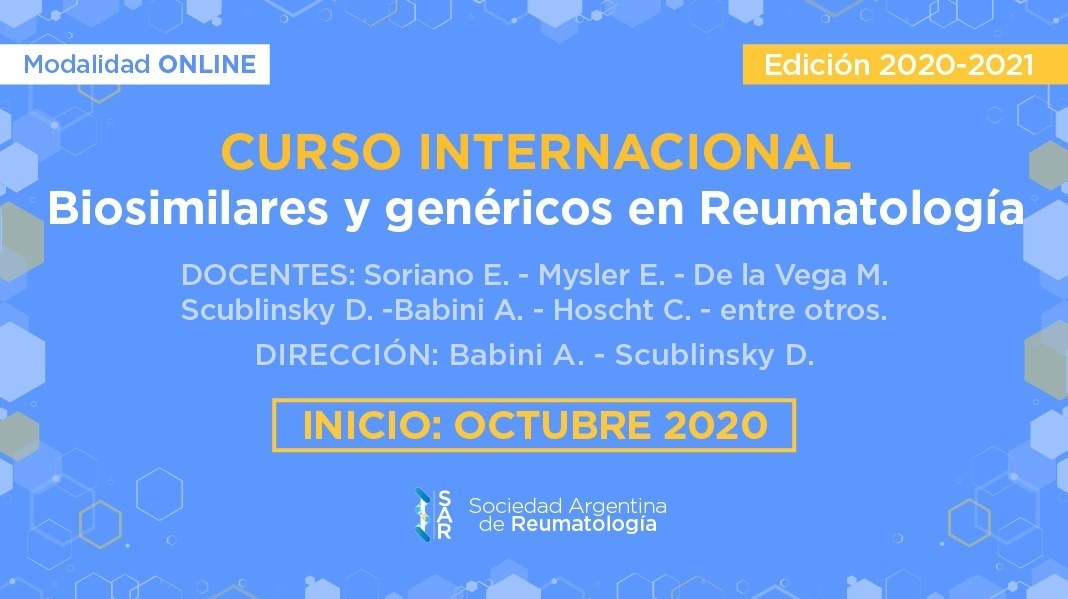 CURSO INTERNACIONAL | Biosimilares y Genéricos en Reumatología