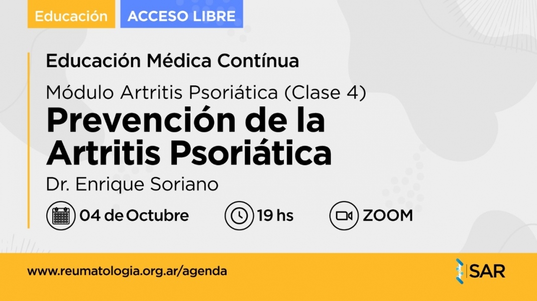 Educación Médica Contínua - Prevención de la Artritis Psoriática